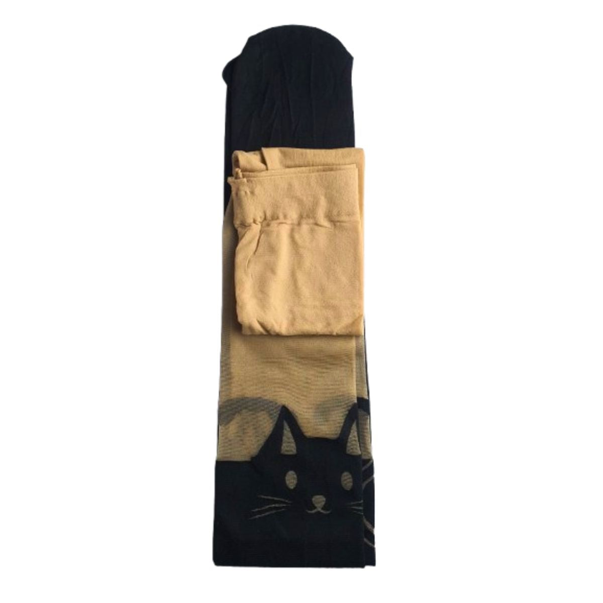 Meia Calça Fantasia Festa Cosplay Gato Preto Com Marrom Meia Calça Fantasia Festa Cosplay Gato Preto Com Marrom